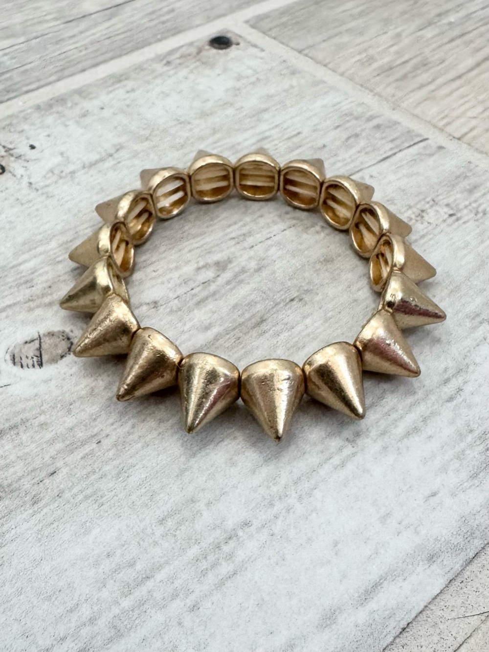 Gold Spike Stretch Bracelet